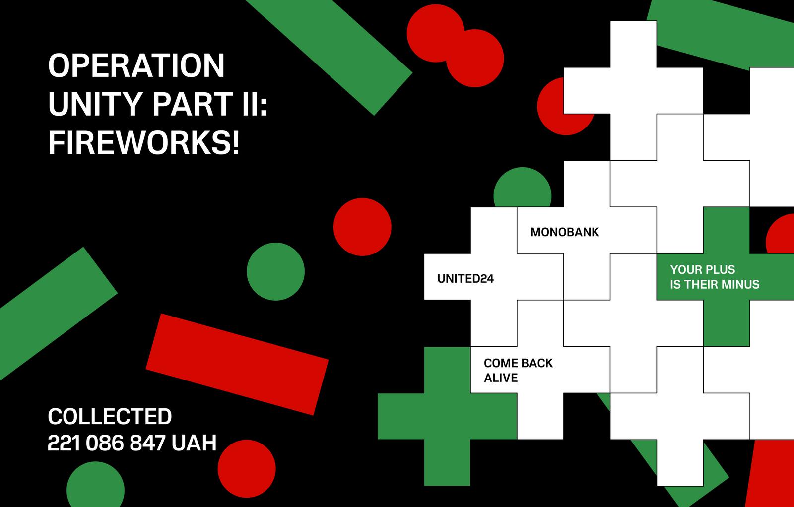 The Operation Unity Part II: Fireworks: amount collected